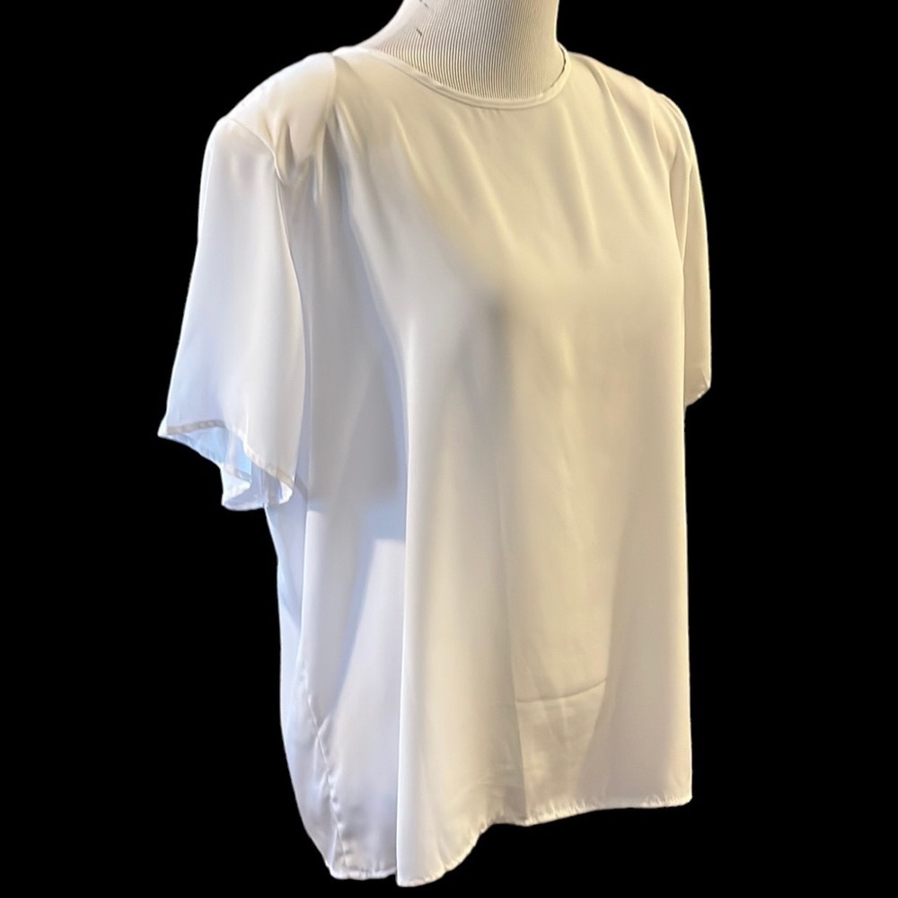 VINTAGE PENBROOKE LANE SHORT SLEEVE BLOUSE WHITE SIZE MEDIUM